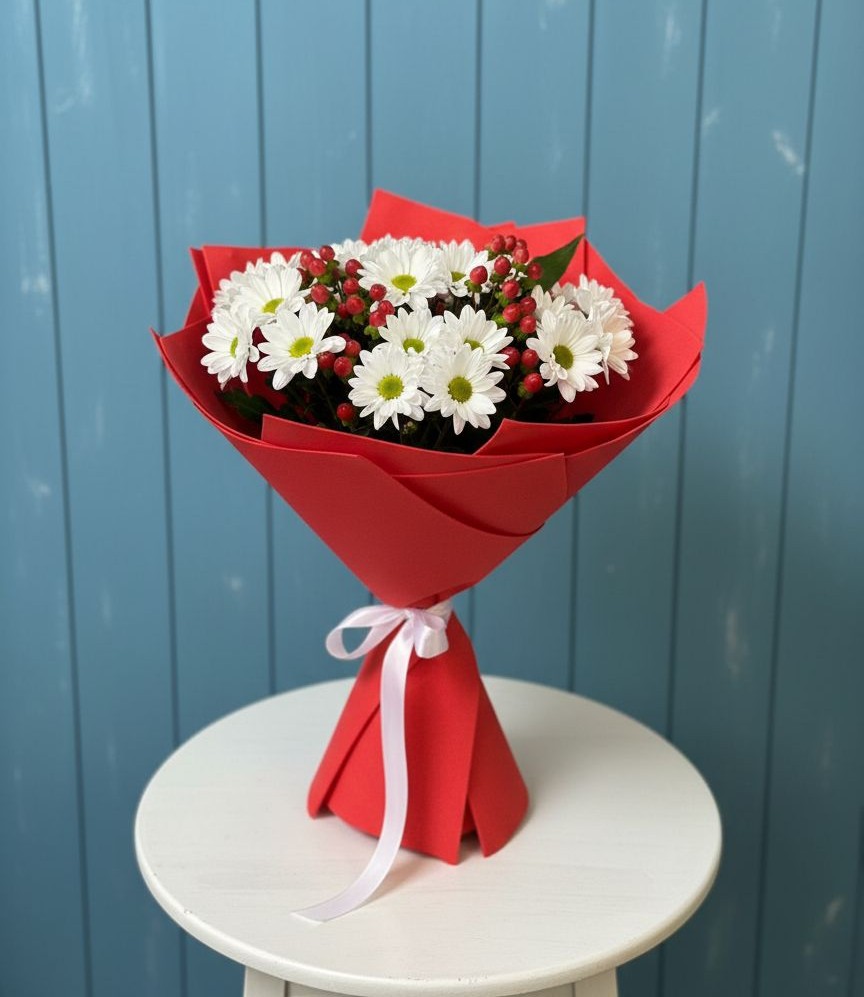 Букет цветов из: Хризантемы в Южно-Курильске