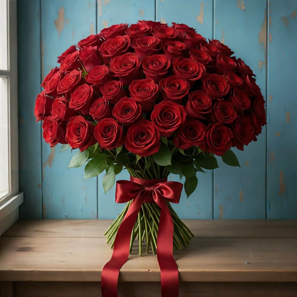 Букет Красные розы Блэк Меджик в Южно-Курильске