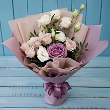 Букет цветов из:  Розы и Лизиантусы в Южно-Курильске