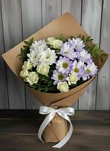 Букет цветов из:  Хризантемы и Розы в Южно-Курильске